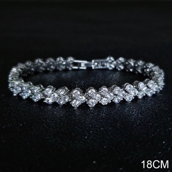 NEW “7” ROMA DIAMOND BRACELET S925 STERLING SILVER, NICE BRACELET, CUTE BRACELET - Picture 5 of 5